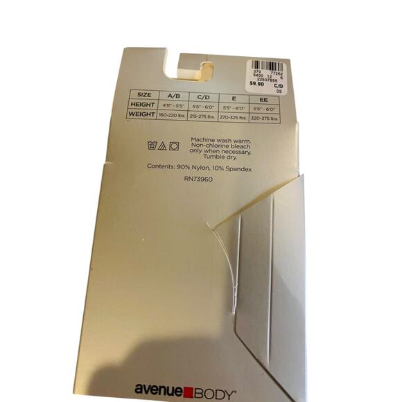 Avenue Body New Footless Capri Tights Plus Size C/D Cream - Picture 4 of 5